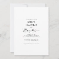 Eenvoudige uitnodiging van Elegant Bridal Tea Part