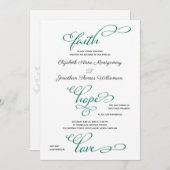 Eenvoudige uitnodiging van Faith Hope Love Script  (Voorkant / Achterkant)