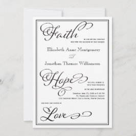 Eenvoudige uitnodiging van Faith Hope Love Script 