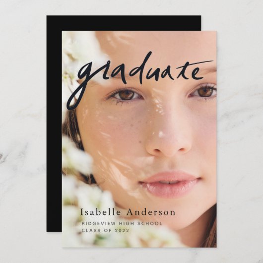 Eenvoudige uitnodiging van het Fotoscript Virtual (Voorkant / Achterkant)