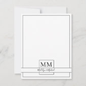 Eenvoudige uitnodiging van het Monogram Berichten  (Achterkant)