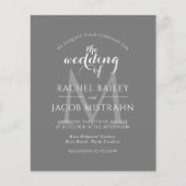 Eenvoudige uitnodiging van Monogram Gray Gray Foto (Voorkant)