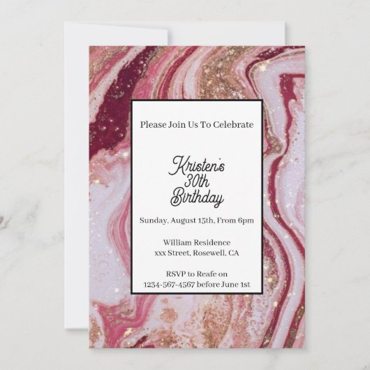 Eenvoudige uitnodiging van Red Birthday (Voorkant)