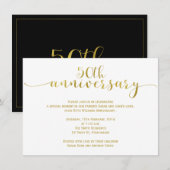 Eenvoudige uitnodiging voor 50ste huwelijksverjaar (Voorkant / Achterkant)