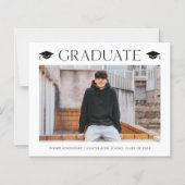 Eenvoudige uitnodiging voor Afstuderen met 2 foto' (Voorkant)