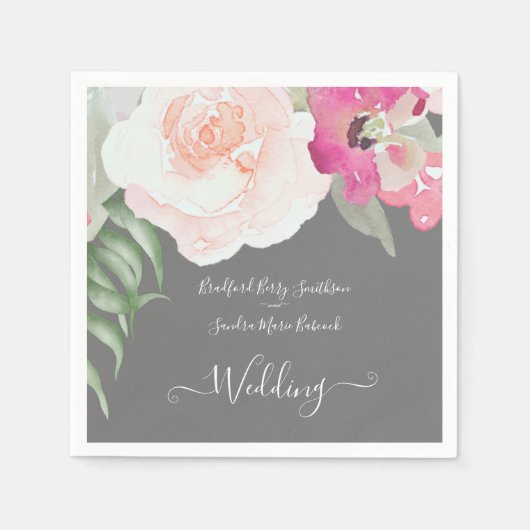 Eenvoudige uitnodiging voor blindenroze bruistoorn servet (Voorkant)