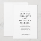 Eenvoudige uitnodiging voor Chic Calligraphy Weddi (Voorkant / Achterkant)