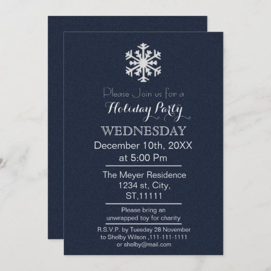 Eenvoudige uitnodiging voor eBay Classy-feestdagen (Voorkant / Achterkant)