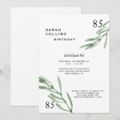 Eenvoudige uitnodiging voor een 85e verjaardag (Voorkant / Achterkant)