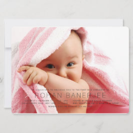 Eenvoudige uitnodiging voor een eerste-rijstceremo