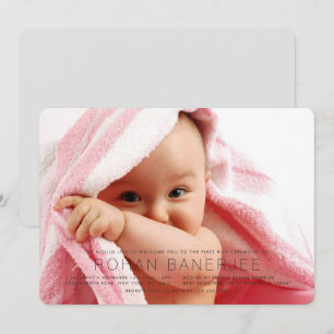 Eenvoudige uitnodiging voor een eerste-rijstceremo