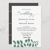 Eenvoudige uitnodiging voor een eucalyptusbruiloft (Voorkant / Achterkant)