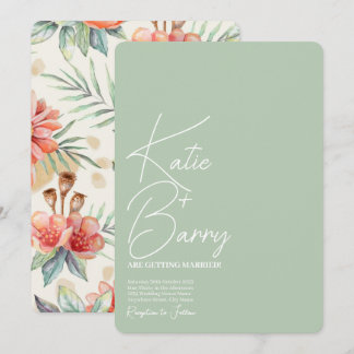 Eenvoudige uitnodiging voor een modern Sage Floral