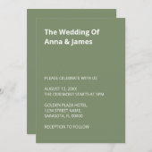 Eenvoudige uitnodiging voor een modern Sage Green  (Voorkant / Achterkant)