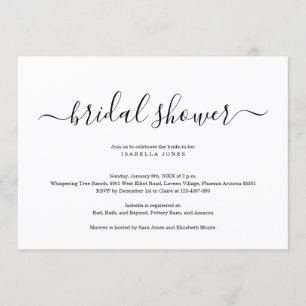 Eenvoudige uitnodiging voor Elegant Bridal Shower