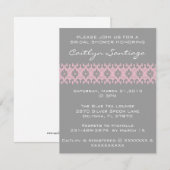 Eenvoudige uitnodiging voor Elegant Roze Lace Brid (Voorkant / Achterkant)