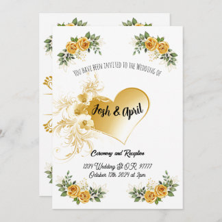 Eenvoudige uitnodiging voor Gold Wedding