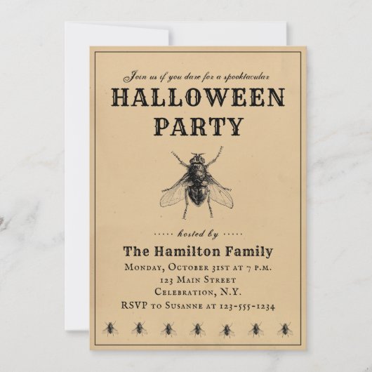  Eenvoudige uitnodiging voor Halloween Party (Voorkant)