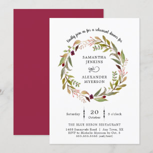 Eenvoudige uitnodiging voor het diner van Wreath W