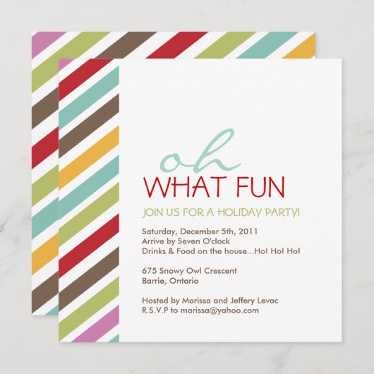 Eenvoudige uitnodiging voor kerstfeestdagen (Voorkant / Achterkant)