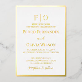 Eenvoudige uitnodiging voor lijst met goudfolie