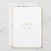 Eenvoudige uitnodiging voor luxe gouden bruiloft (Achterkant)