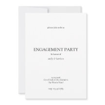 Eenvoudige uitnodiging voor verlovingsfeest