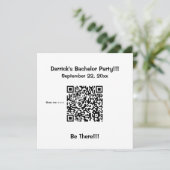Eenvoudige uitnodiging voor vrijgezellenfeest met (Staand voorkant)
