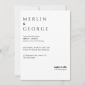 Eenvoudige uitnodiging voor zwart-witbruiloft (Voorkant)