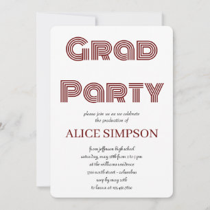 Eenvoudige uitnodigingen van de Graduation Party