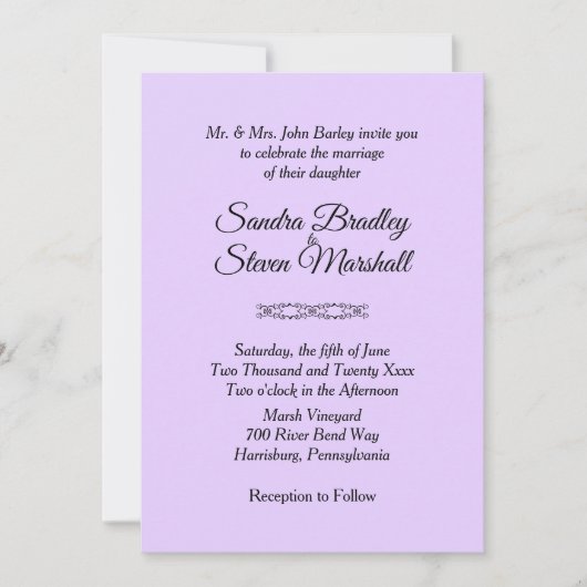 Eenvoudige uitnodigingen voor gewelddadige bruilof (Voorkant)