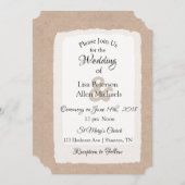 Eenvoudige uitnodigingen voor Rustic Tan en White (Voorkant / Achterkant)