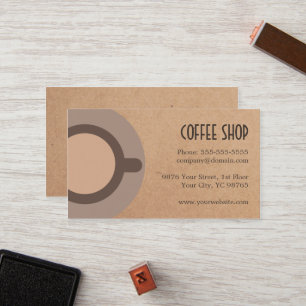 Eenvoudige unieke bruine koffiewinkel 3. klantenkaartje