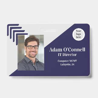 Eenvoudige Unieke Design Blue Business ID Badge