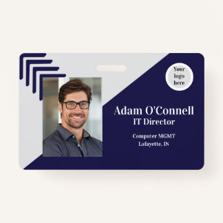  Eenvoudige Unieke Design Blue Business ID Badge