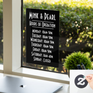 Eenvoudige Uren van Operatie Statische Venster Cli Raamsticker