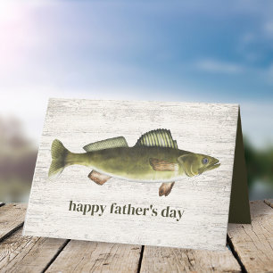 Eenvoudige Vaderdag Rustic Vissen Walleye Kaart