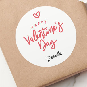 Eenvoudige Valentijnsdag Favor Ronde Sticker