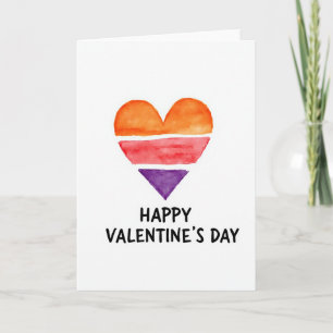 Eenvoudige Valentijnskaart met waterverf Kaart