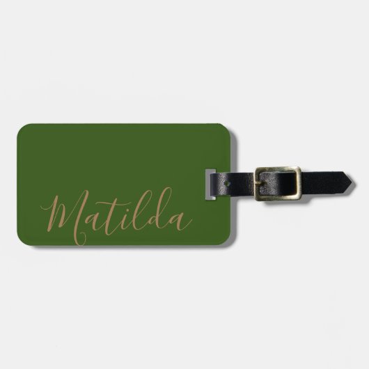Eenvoudige, vaste kleur Gold persoonlijke naam Bagagelabel (Voorkant horizontaal)