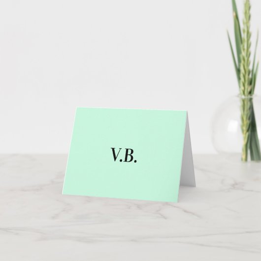 Eenvoudige vaste kleur voeg naamtekstmonogram toe bedankkaart (Voorkant)