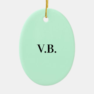 Eenvoudige vaste kleur voeg naamtekstmonogram toe keramisch ornament