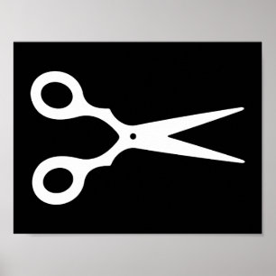 Eenvoudige VectorSchaar (pluk Uw Eigen Kleur) Poster