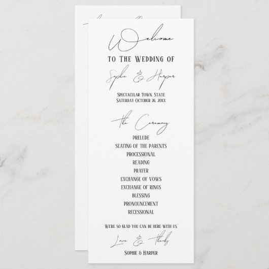 Eenvoudige, veelzijdige, elegante slanke script br programma (Voorkant / Achterkant)
