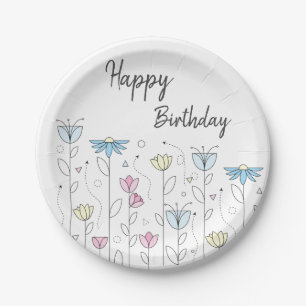 Eenvoudige ventilator met Happy Birthday Papieren Bordje