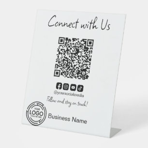 Eenvoudige verbinding met ons QR-code Zakelijk Reclamebord Met Voetstuk
