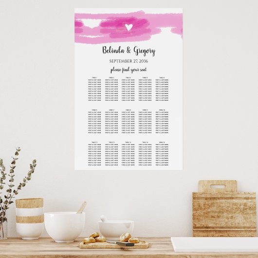 Eenvoudige verflijnen en hartlijnzitjes poster (Keuken)