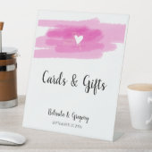 Eenvoudige verflijnen en hartwuwkaarten en -cadeau reclamebord met voetstuk (Insitu)