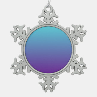 Eenvoudige Verlopende Achtergrond Paars Turquoise Tin Sneeuwvlok Ornament