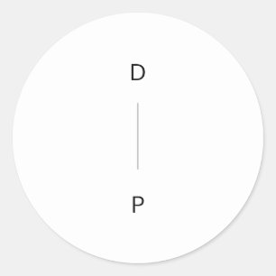 Eenvoudige verticaal Initialen bruiloft Ronde Sticker